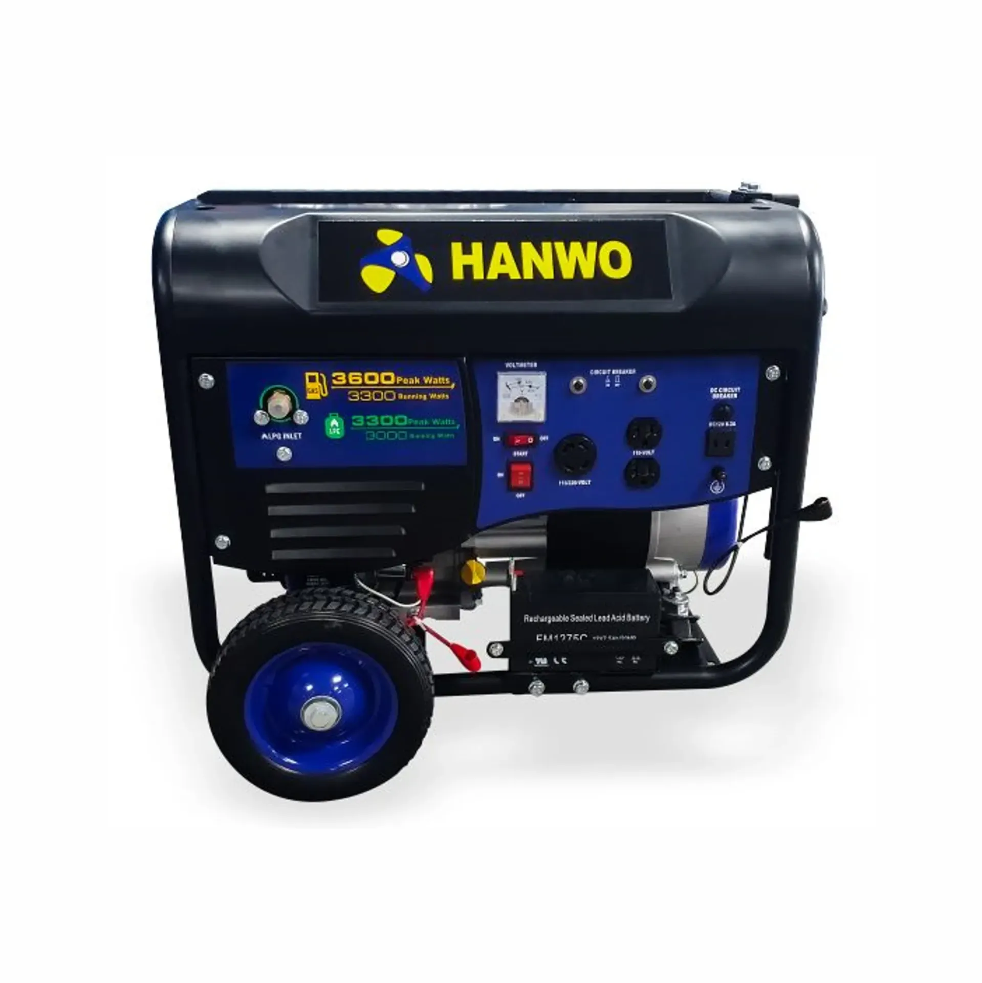 [452510600050] GENERADOR HANWO GASOLINA Y LPG DUAL HFG3600DE2 (3500)