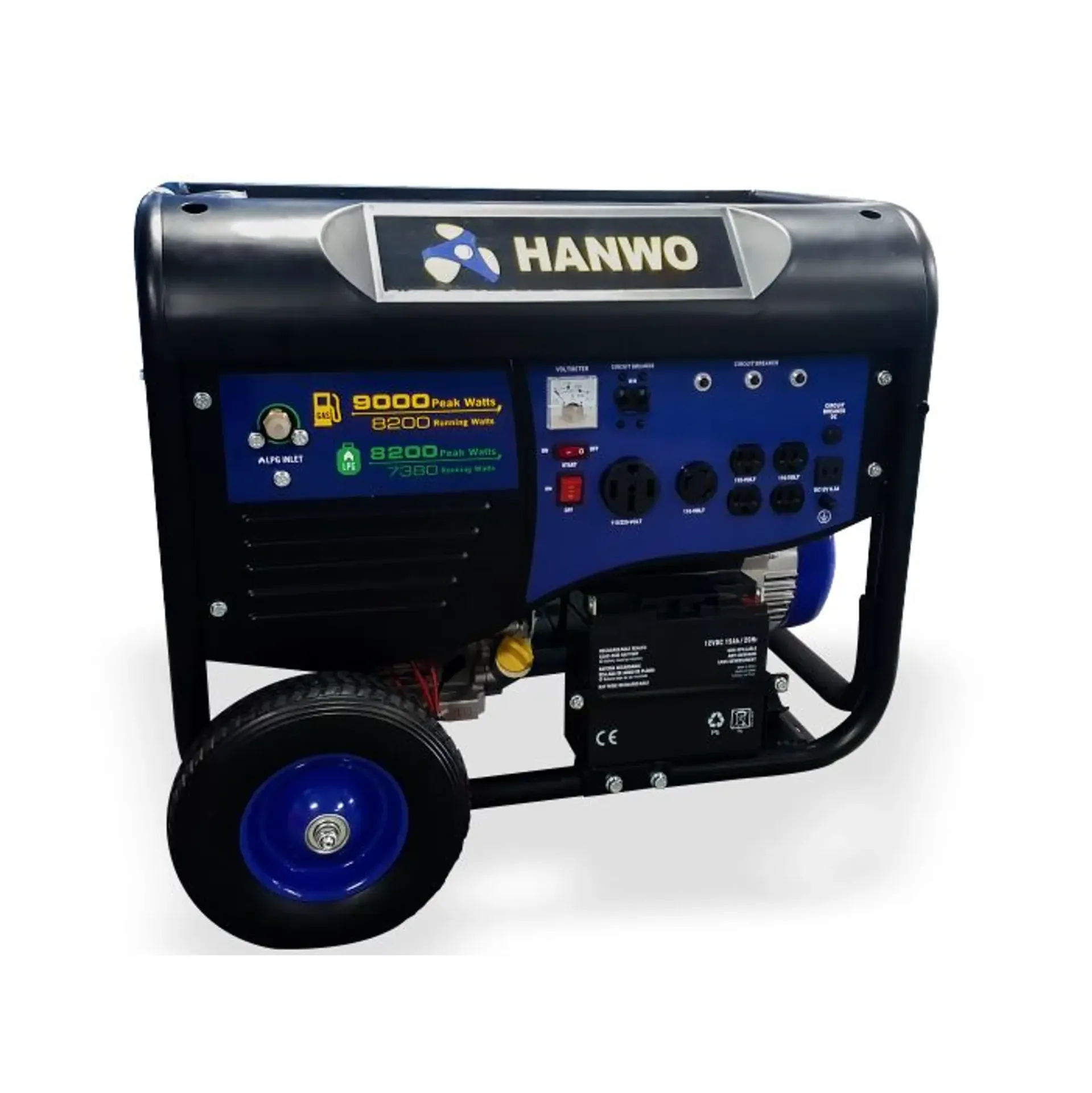 [452510600170] GENERADOR HANWO GASOLINA Y LPG DUAL HFG7500DE2