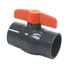 VALVULA BALIN GRIS DE 3" PVC PERILLA ROJA